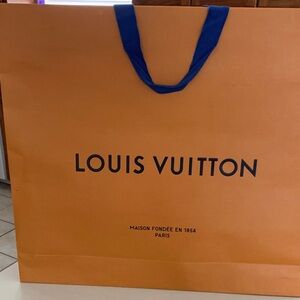 Louis Vuitton Tangerine Bag with Cobalt Handles